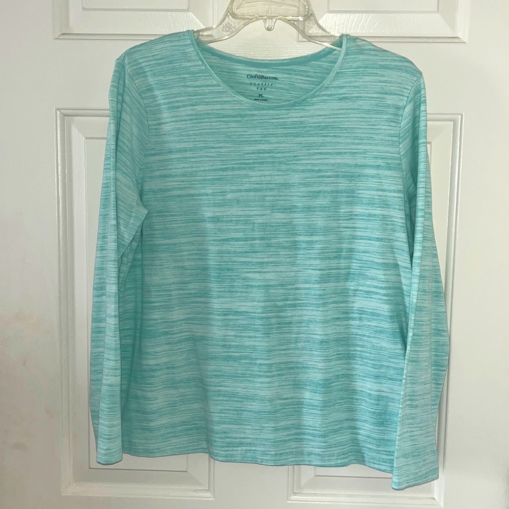 WOMENS LONG SLEEVE CROFT & BARROW SHIRT SIZE PETITE LARGE